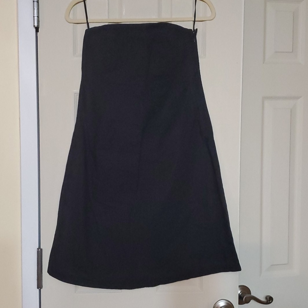 Strapless black summer dress